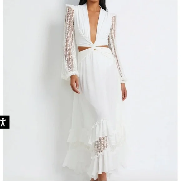 PatBo Plunge Lace Sleeve Maxi Dress - Picture 2 of 16